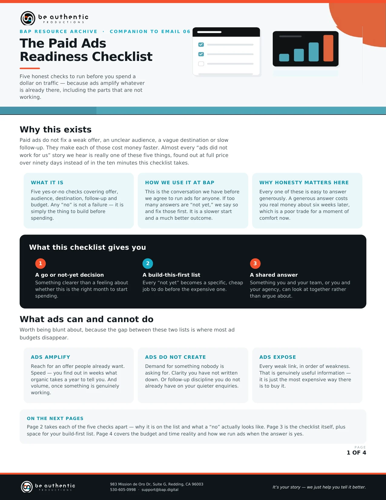 Page 1 of The Paid Ads Readiness Checklist