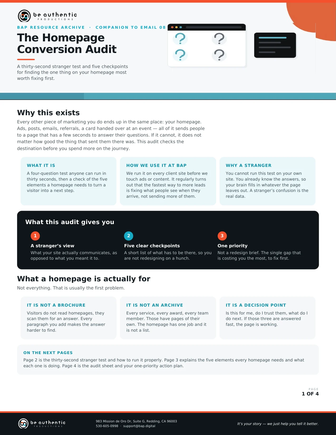 Page 1 of The Homepage Conversion Audit
