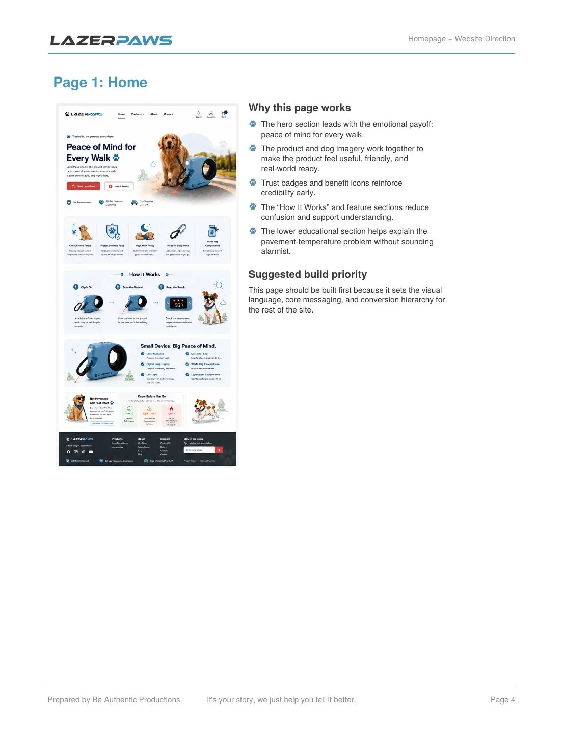 Homepage plan